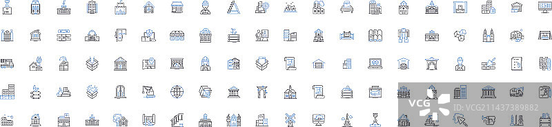 房屋翻新线条图标合集图片素材