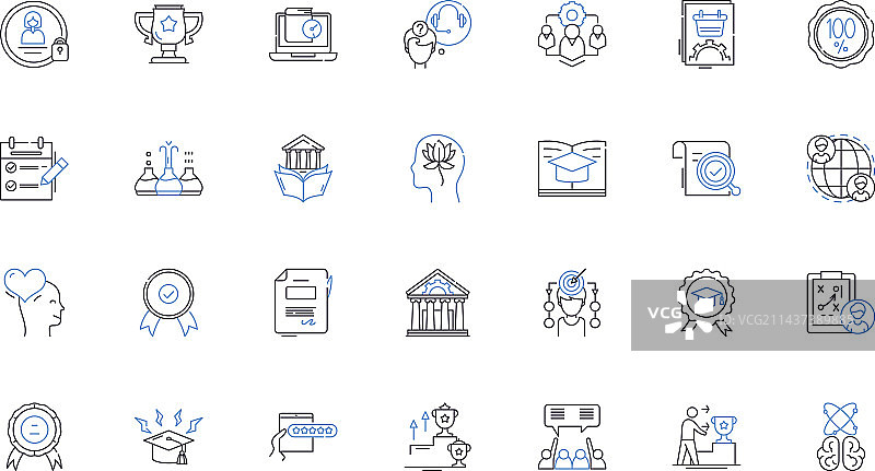 教学线性图标集合图片素材