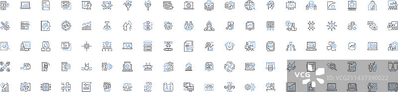 彩色线性图标设计元素图片素材