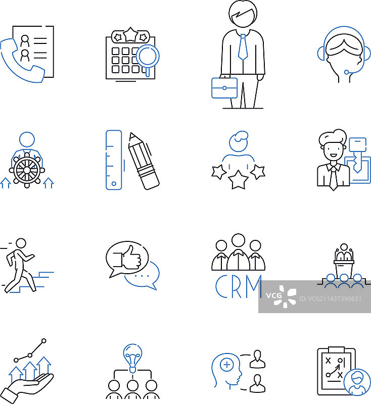 工作职责线性图标合集图片素材