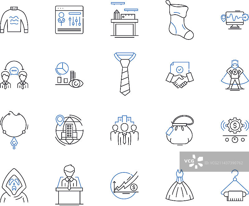 健身中心线性图标合集图片素材