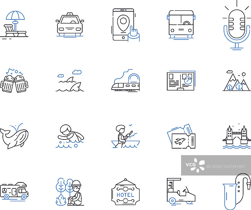 旅游线路图标合集图片素材