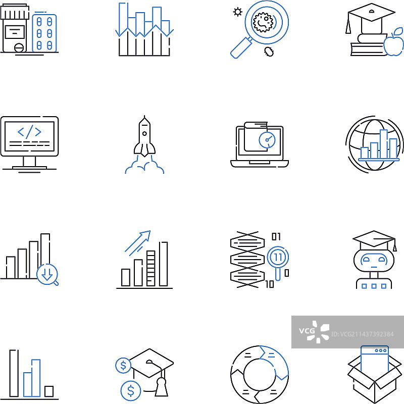 建筑线性图标合集设计图片素材