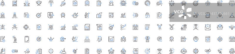 梦想目标线性图标合集图片素材