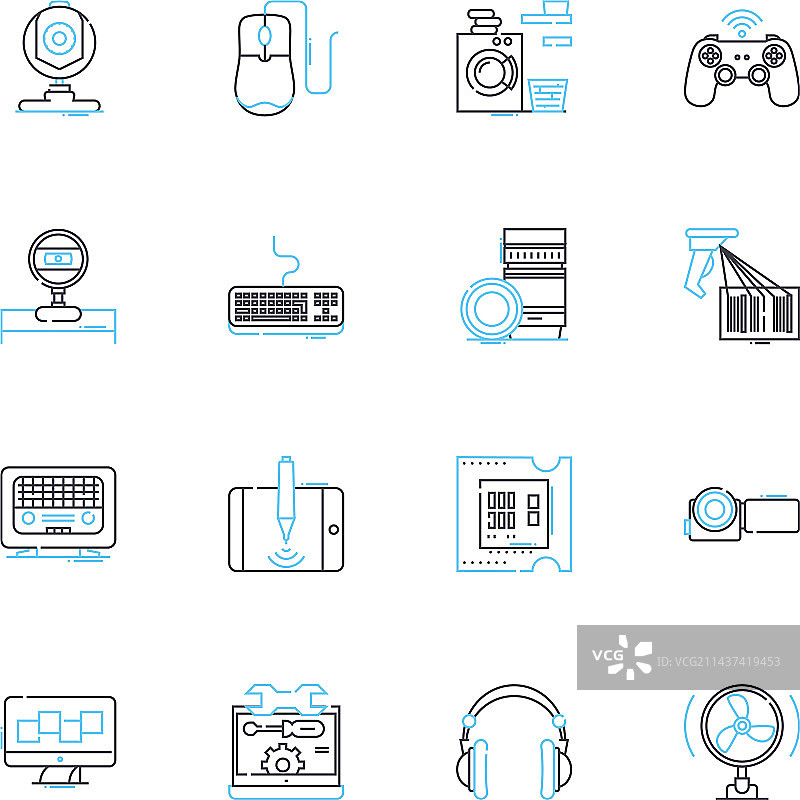 虚拟购物线性图标电商合集图片素材