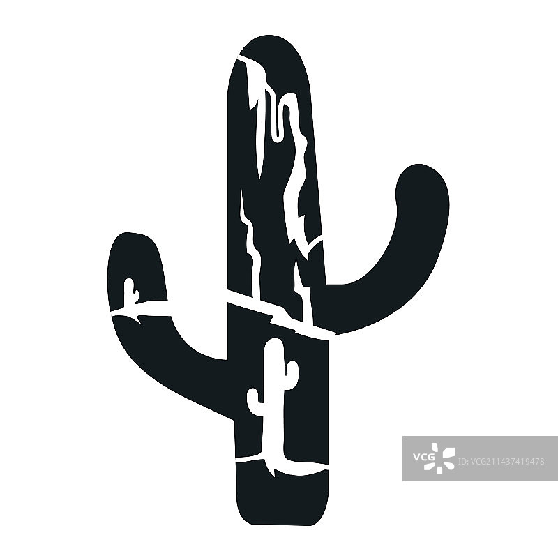 沙漠景观仙人掌剪影图片素材