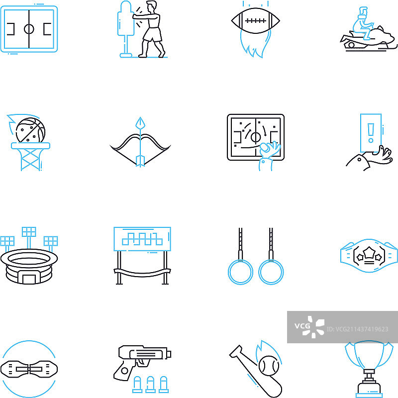 游泳线性图标集：蝶泳、仰泳图片素材