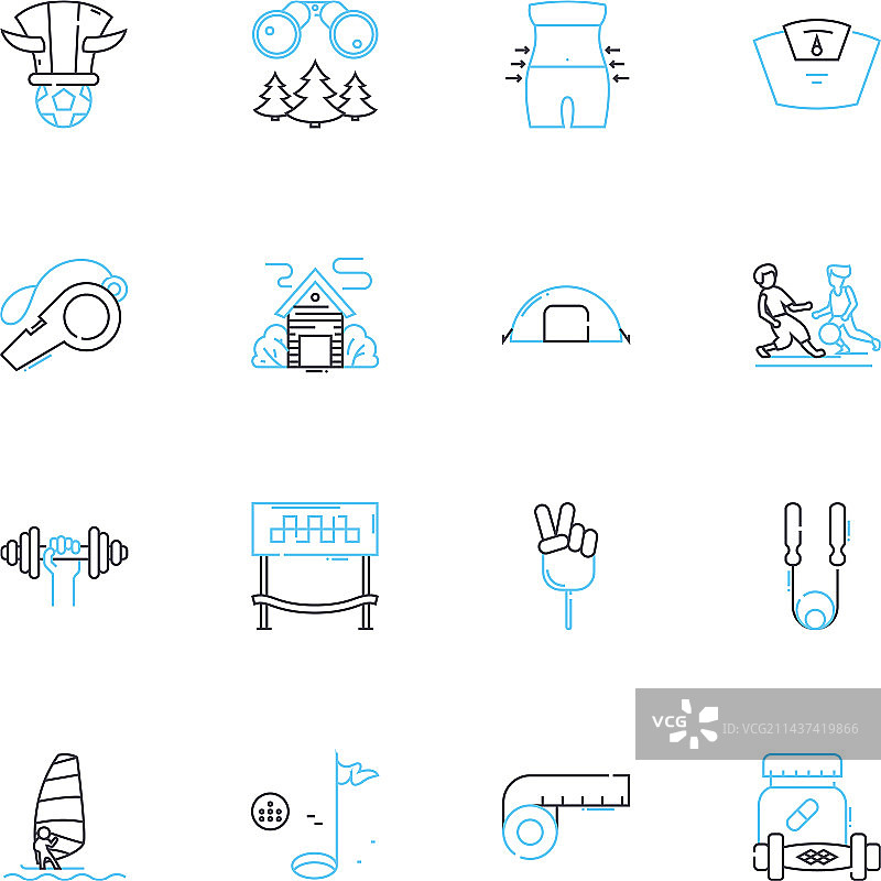 平衡膳食线性图标营养素集合图片素材