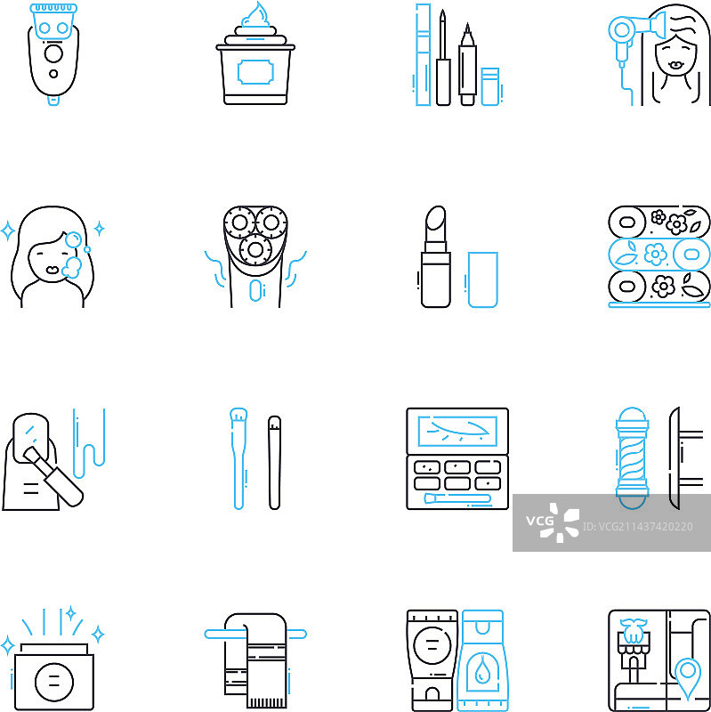 发光线性图标集图片素材