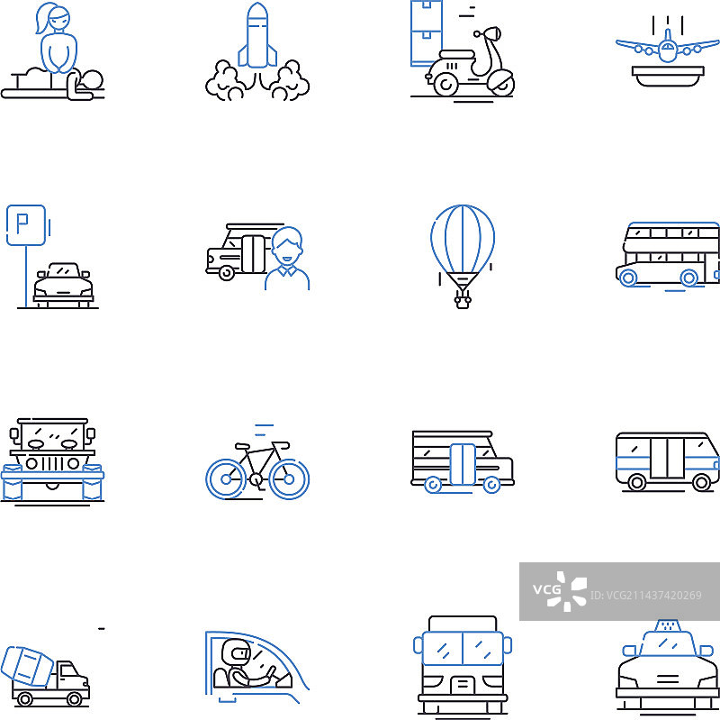 短途旅行线性图标系列图片素材