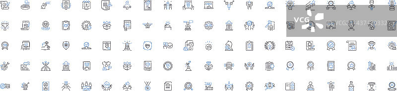 荣誉线性图标合集图片素材