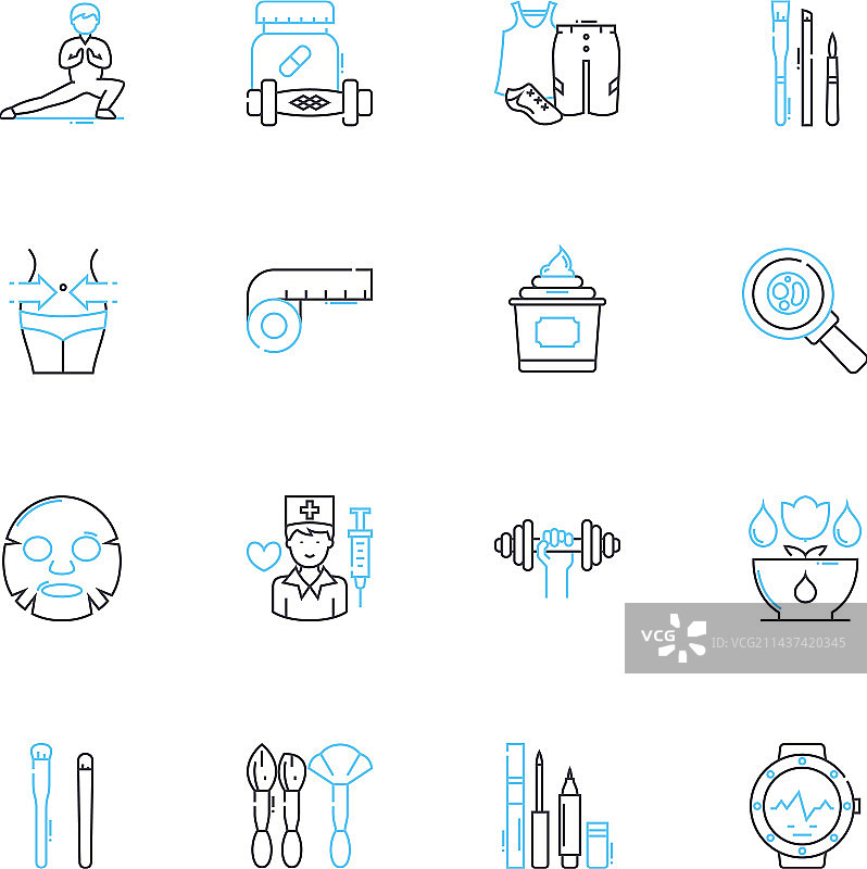 迷人线性图标集合图片素材