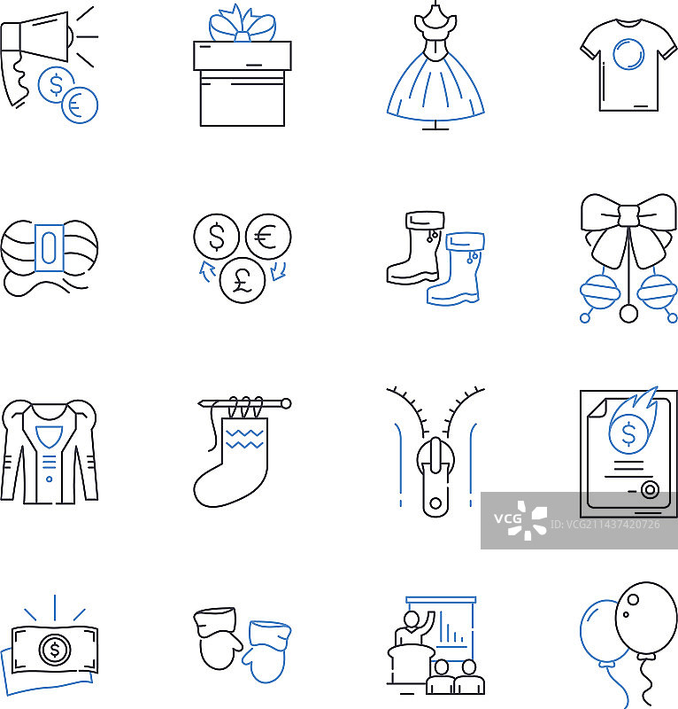服装制造商线性图标系列图片素材