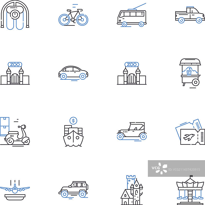 加速动力驱动线图标集合图片素材