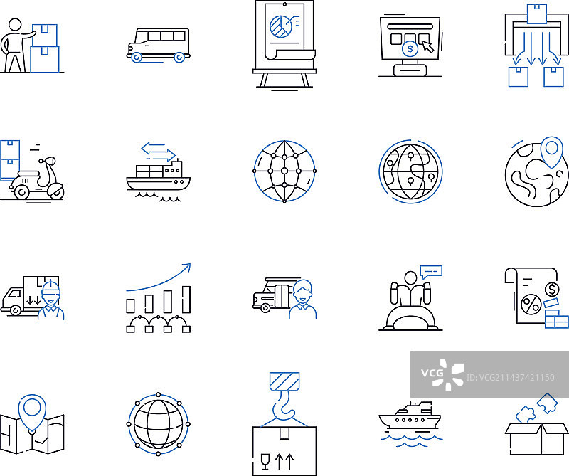 运营管理线性图标合集图片素材