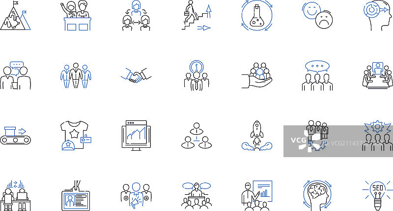 联盟组织线性图标合集图片素材