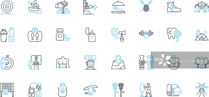 和谐生活线性图标集图片素材