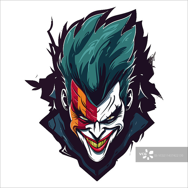 具有现代感的电子竞技小丑吉祥物Logo设计图片素材