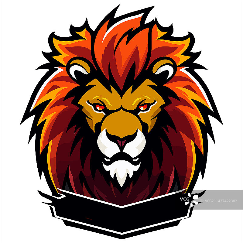 狮子头炫酷标志电竞吉祥物设计模板图片素材