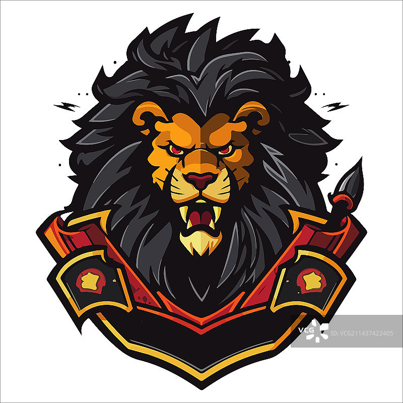 狮子头炫酷标志电竞吉祥物设计模板图片素材