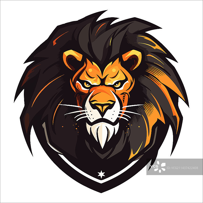 狮子头炫酷标志电竞吉祥物设计模板图片素材