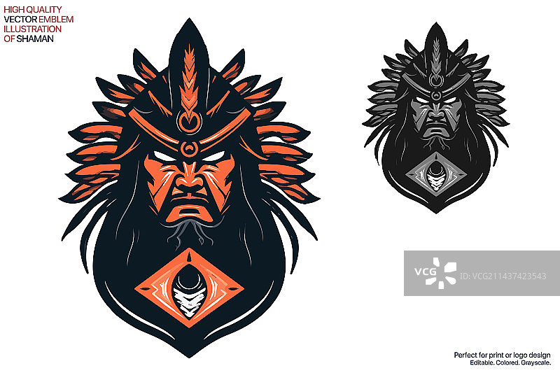 印度酋长吉祥物电竞标志设计图片素材