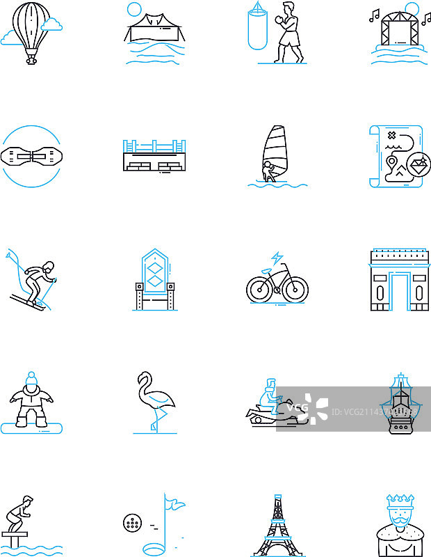 航海线性图标集图片素材