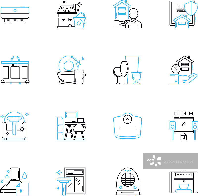 友善线性图标集：善良与同理心图片素材