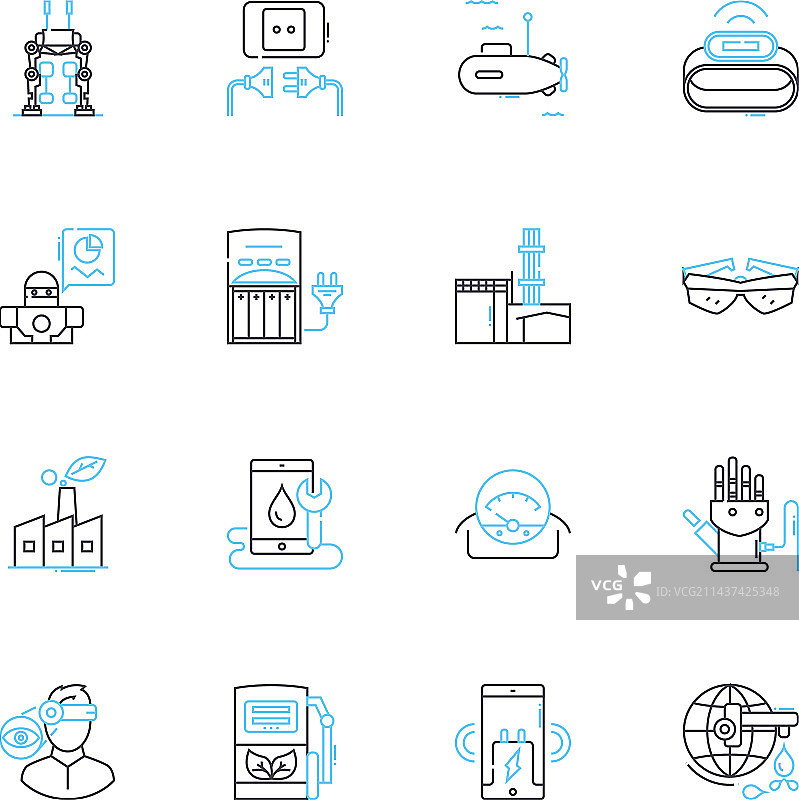 国际海外商务线性图标集图片素材