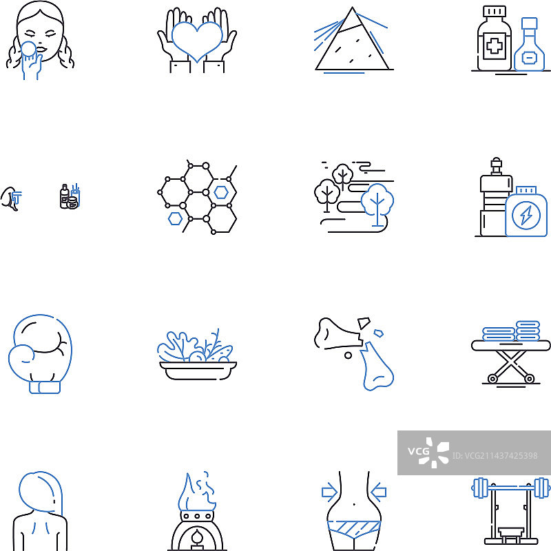 功能医学线性图标合集图片素材