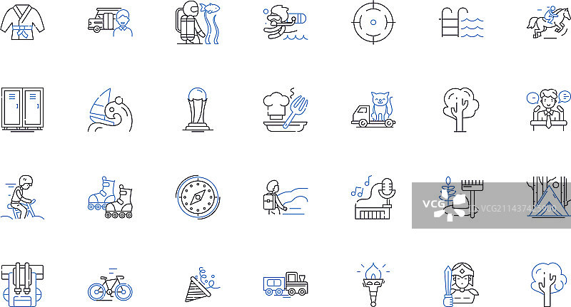 体育赛事线性图标合集图片素材