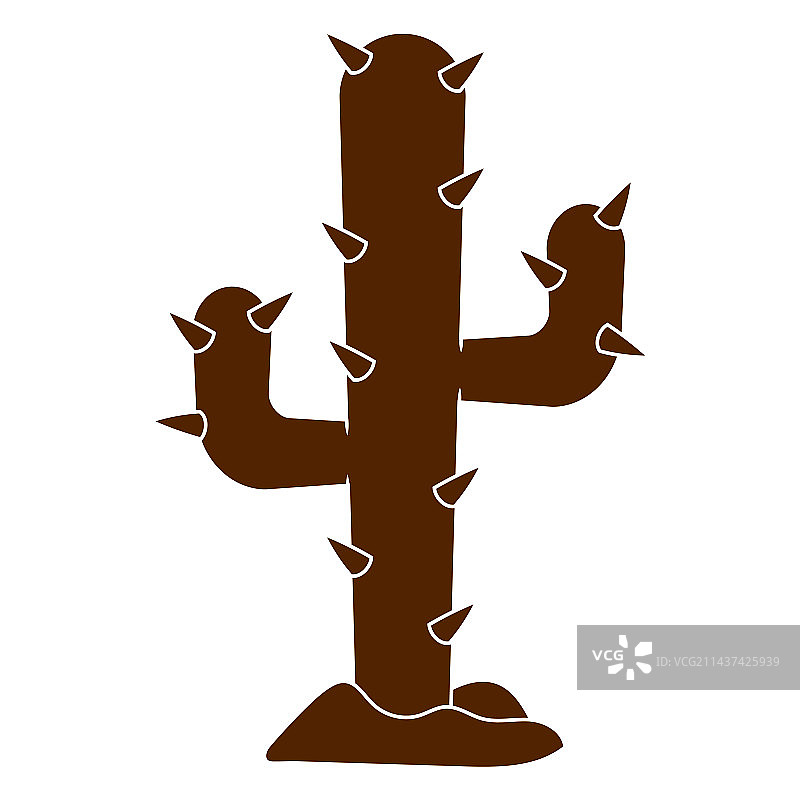 仙人掌植物沙漠剪影图片素材