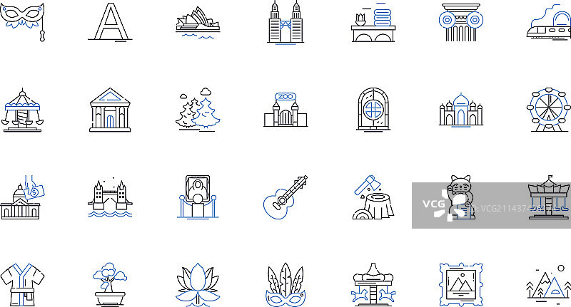 族谱家谱线性图标合集图片素材