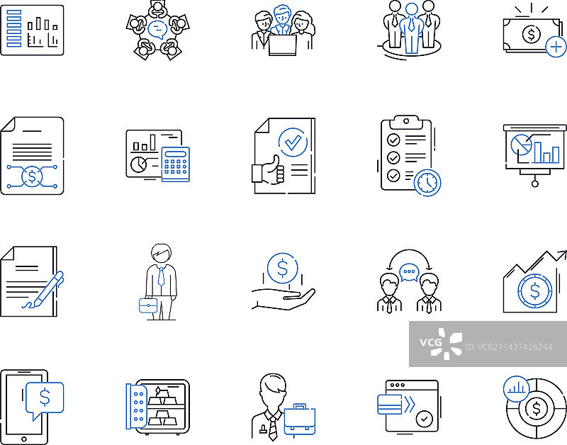 战略规划与决策线性图标图片素材