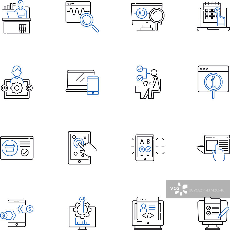 互联互通线性图标图片素材