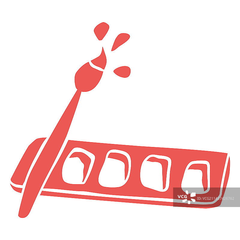 刷子和油漆剪影图片素材