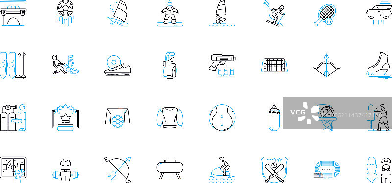 策略冒险游戏线性图标集图片素材