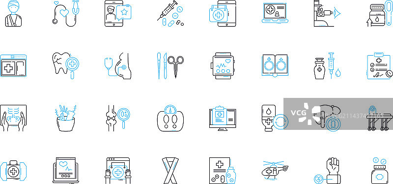 金融帮助线性图标集：贷款，债务图片素材