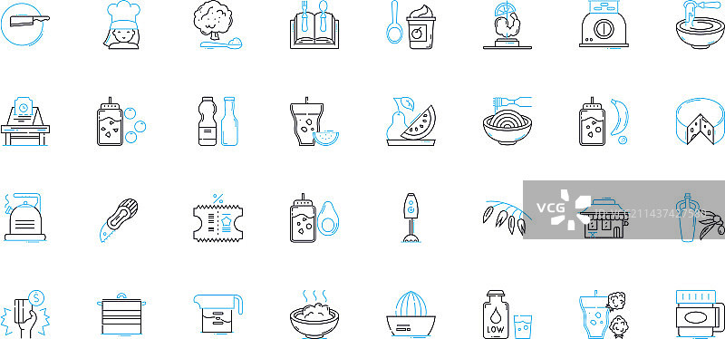 美食民族融合线性图标图片素材