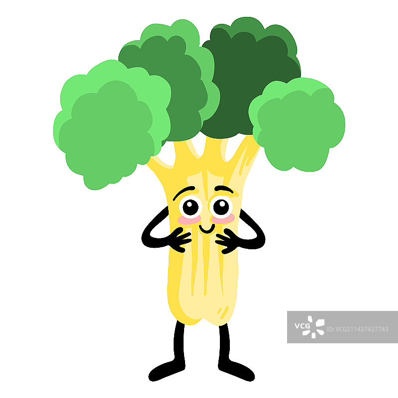 扁平风西兰花叶子图片素材