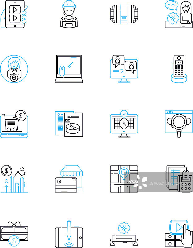 数字广告线性图标优化设置图片素材