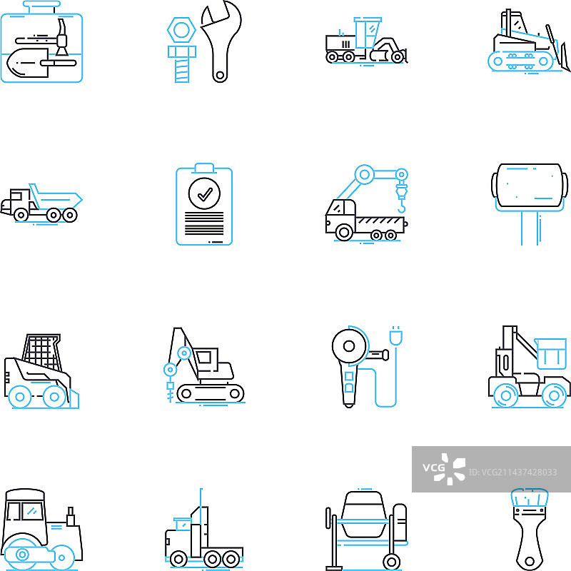 显微镜科研设备线性图标合集图片素材