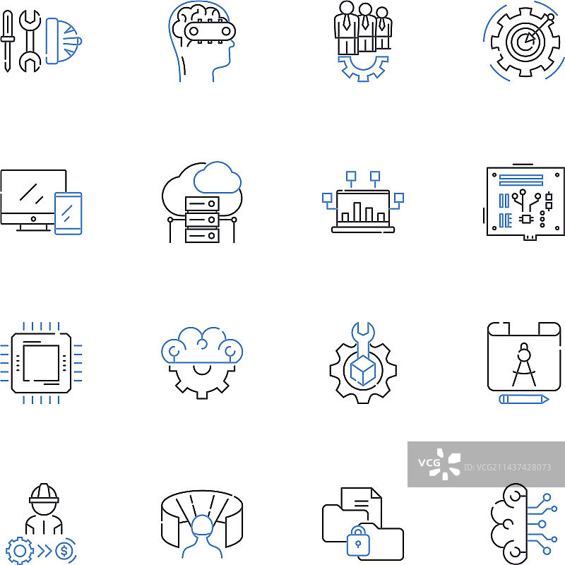 观看观察线性图标合集图片素材