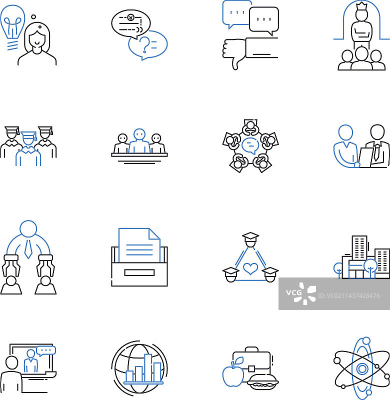 行为游戏化线性图标合集图片素材