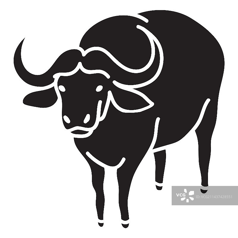 公牛动物剪影图片素材