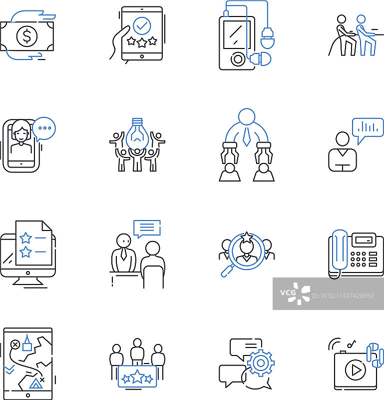 乐队音乐家表演系列线性图标图片素材