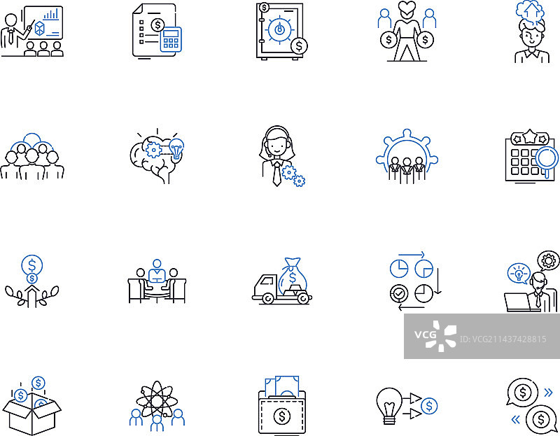 抓住贸易线图标集合图片素材