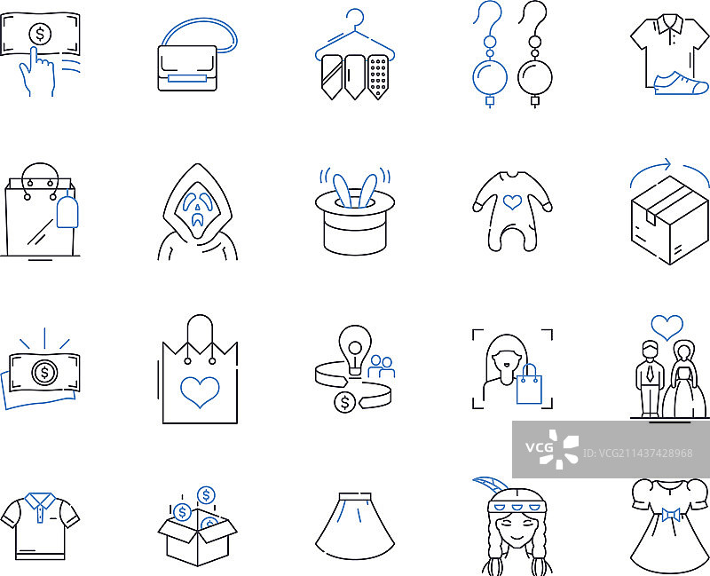 健身行业线性图标图片素材