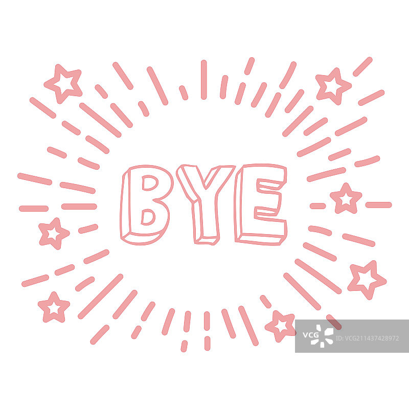 再见涂鸦字体元素图片素材