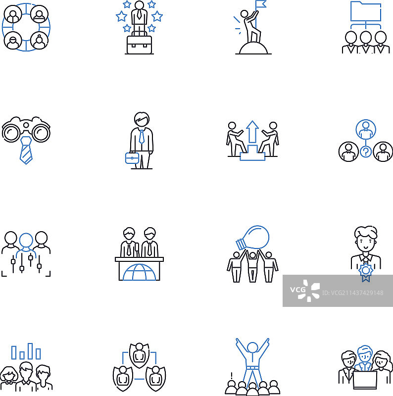 顶级领导力线性图标合集图片素材